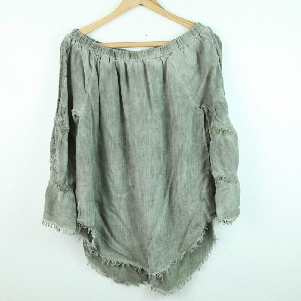Standard Grace‎ Off Shoulder Embroidered Top Western Shabby Chic Boho Cowgirl S